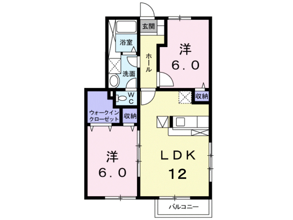メリーパレス　Ａの間取り|間取図
