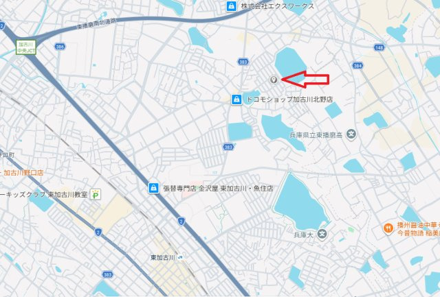 加古川市野口町12期北野（全2棟）1号棟の地図