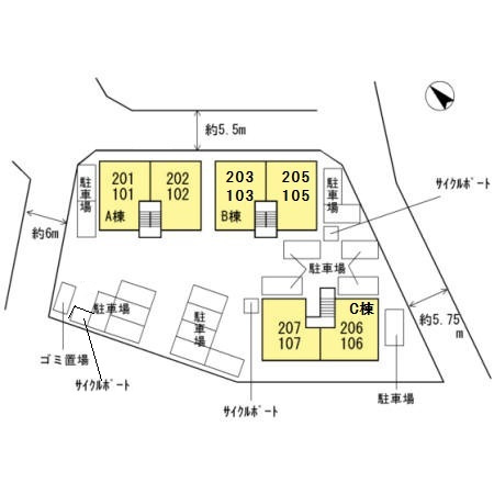 ミーツハオスＫ　B棟の区画図
