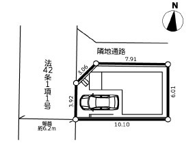 厚木市妻田北3丁目6期　新築戸建　全1棟1号棟の区画図