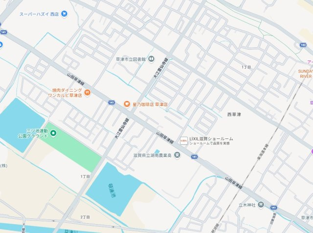 ★草津市草津町　第3期　新築一戸建ての地図