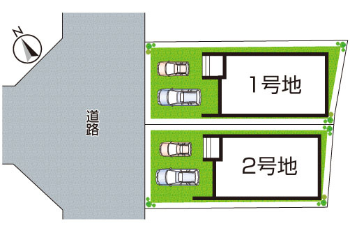 ★草津市草津町　第3期　新築一戸建ての区画図|全2区画