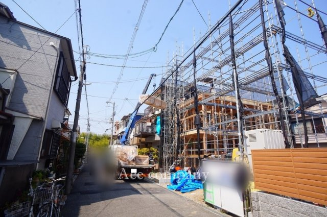 【前面道路含む現地写真】 | 東大阪市南上小阪　【1号地/全2区画】 | 【前面道路：幅員約4.37ｍ】