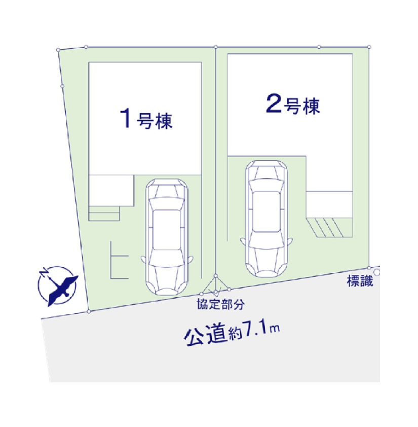福岡市博多区那珂1丁目第1-2棟（2号棟）の区画図|配置図（2号棟）