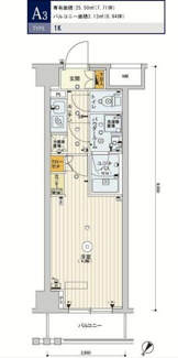 【間取り】 | 居室8.2帖の1Kタイプのお部屋です