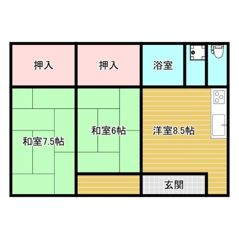 【中古平屋】前橋市駒形町　※約129坪広々敷地　スーパー至近の間取り