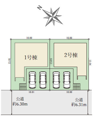 加古川市野口町12期北野（全2棟）2号棟の区画図|2号棟