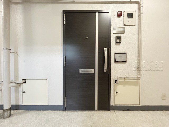 【その他共用部分】 | パシフィック豊玉マンション | ダブルロック式の玄関ドアが皆様をお出迎え。お部屋のセキュリティの観点からも、うれしい設備ですね。玄関の色もシックで良い感じです。～即日のご見学可能～　お問合せはお気軽にどうぞ。