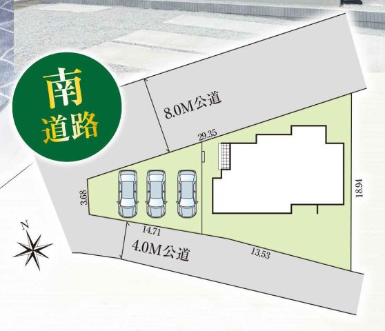 太田市亀岡町の区画図