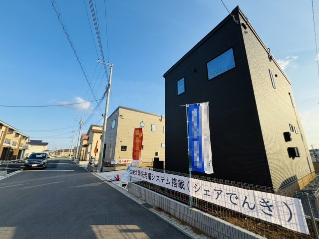 大清水　新築戸建て　１号棟の前面道路含む現地写真