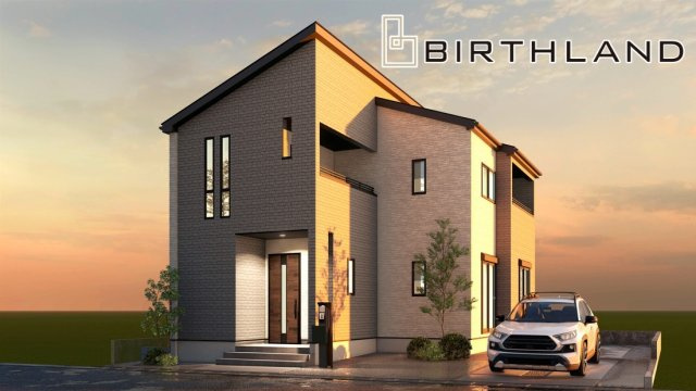 新築戸建・新築建売　郡山市富久山町久保田字水口　行健小・行健中の外観パース|完成予想図