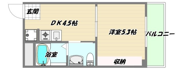 大阪市東淀川区淡路３丁目の賃貸マンションの間取り