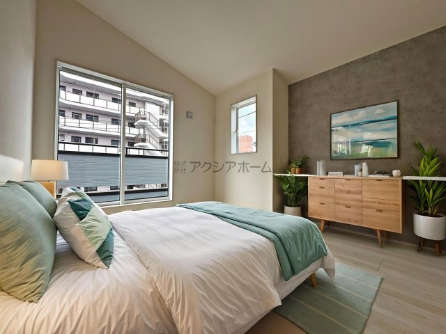 入間市下藤沢５丁目・全13棟　新築一戸建　9号棟　の寝室|2F洋室5.75帖（家具はCG画像での表示になります）