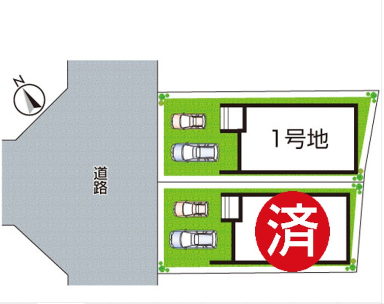 草津市草津町　第3期　新築一戸建ての区画図|全2区画