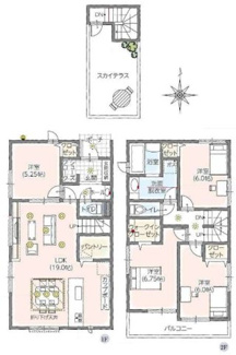 【間取り】 | 【仲介手数料無料！！】日野市西平山3丁目　新築戸建て（全4棟）2号棟　5480万円