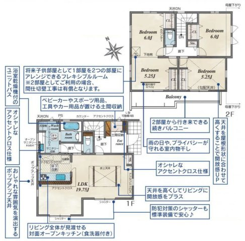 入間市下藤沢５丁目・全13棟　新築一戸建　11号棟　の間取り|【全13棟・11号棟】1部屋増やせるフレキシブルルーム、3LDK→4LDKへ変更可能です。