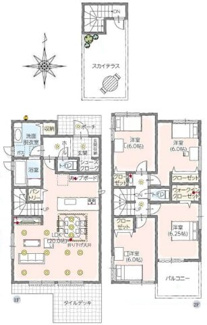 【間取り】 | 【仲介手数料無料！！】日野市西平山3丁目　新築戸建て（全4棟）3号棟　5480万円
