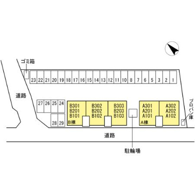 【区画図】 | リビングタウン両三柳Ａ棟