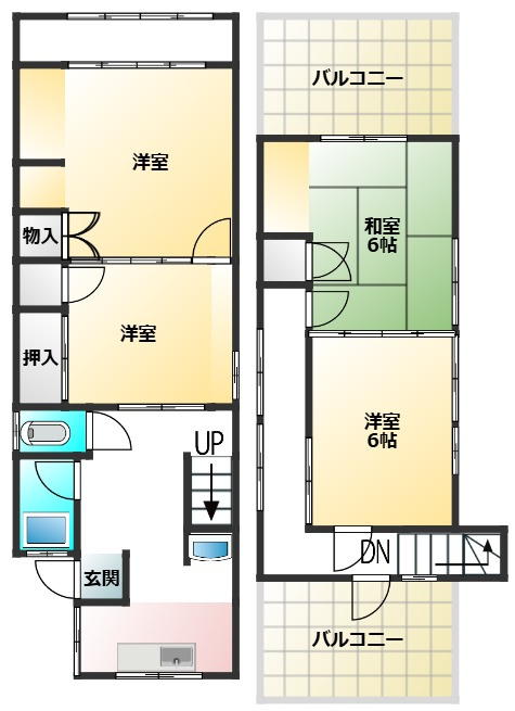 塩屋町戸建ての間取り