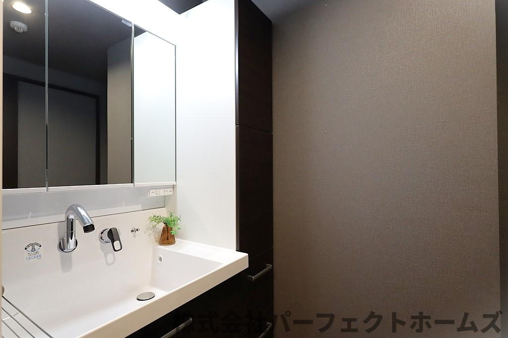 メロディーハイム牧野公園弐番館の独立洗面台|独立洗面台、朝の身支度には欠かせません