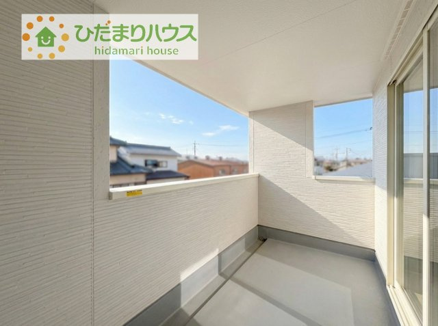 【バルコニー】 | 第1常総市相野谷町　新築戸建　2号棟 | 雨の日も安全なインナーバルコニー☆安心してお出かけできますね(^_-)-☆