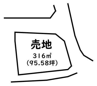 韮崎市旭町上條中割の土地図