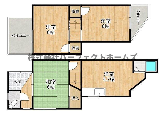 須山町テラスハウスの間取り