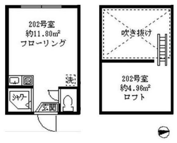 ソフィアオリーブの間取り|ロフト付のワンルーム★