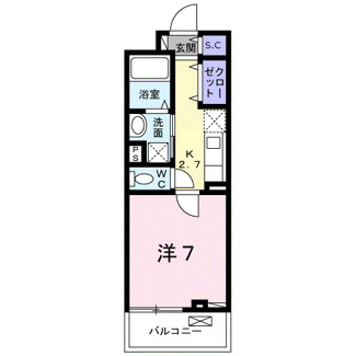 【間取り】 | Ｂｏｓｃａｔｏ　Ｈ　1Ｋ2