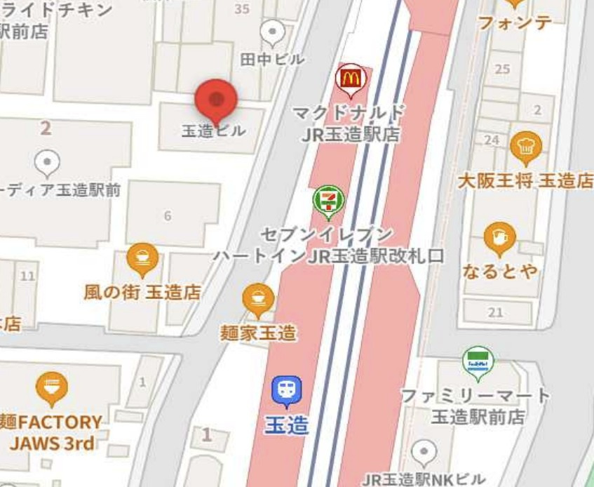 トップス玉造の地図