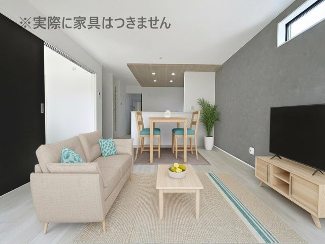 新築戸建・新築建売　郡山市安積町長久保三丁目　安積第三小・安積第二中の区画図|駐車スペース並列2台可能です！（車種による）スーパー徒歩3分で生活便利な立地！