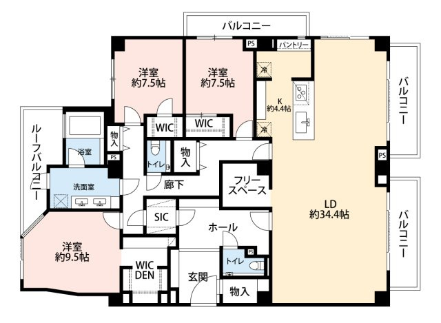 芦屋親王塚パークマンションの間取り