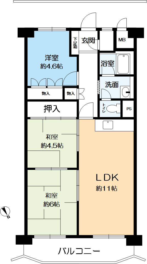 マンション住吉川の間取り|63.80㎡3LDKのお部屋です。
リフォームのご相談も承っております。
お気軽にお問い合わせください。