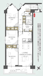 【間取り】 | サンセレクト稲積公園Ⅱ | 角部屋・3面採光で日当たり通風良好な3LDK♪