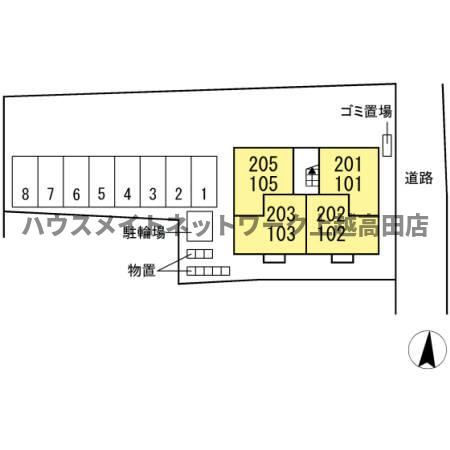 ファースト・ハイツ 八幡の区画図|配置図