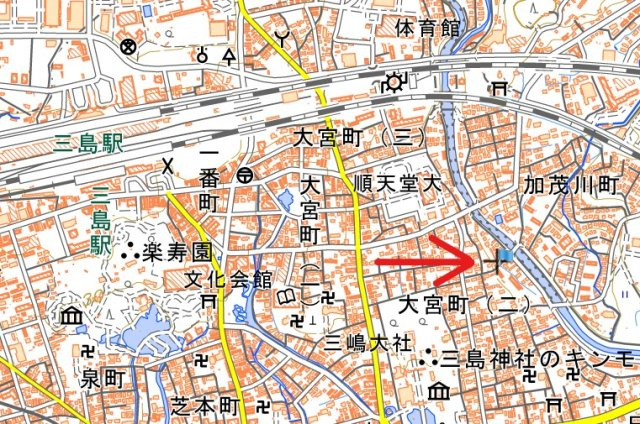 三島市　二棟一括アパートの地図