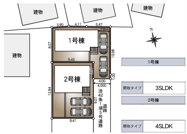 秦野市室町新築戸建て　第2-2号棟の区画図|区画図「秦野市室町新築戸建て」