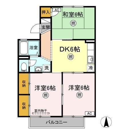 ジョイファミリー総社　B棟の間取り