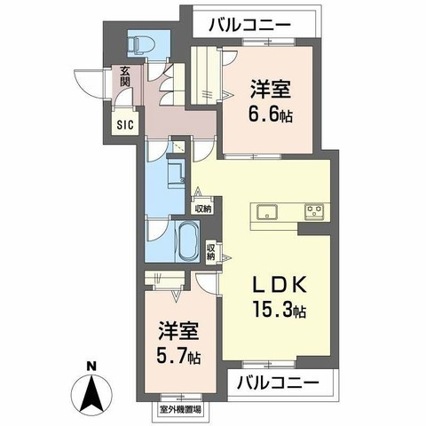 シャーメゾン王寺ノース1の間取り