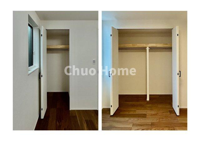 葛飾区東立石1丁目新築分譲住宅の収納|居室にはクローゼットを完備し、自由度の高い家具の配置が叶うシンプルな空間です。お子様の成長と必要になる子供部屋を与えるにはぴったりの間取りですね。