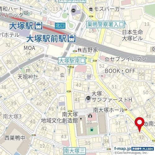 ハーモニーレジデンス大塚山手【おとり物件なし】#学生・社会人にオススメ！初期費用分割払いOK！の地図