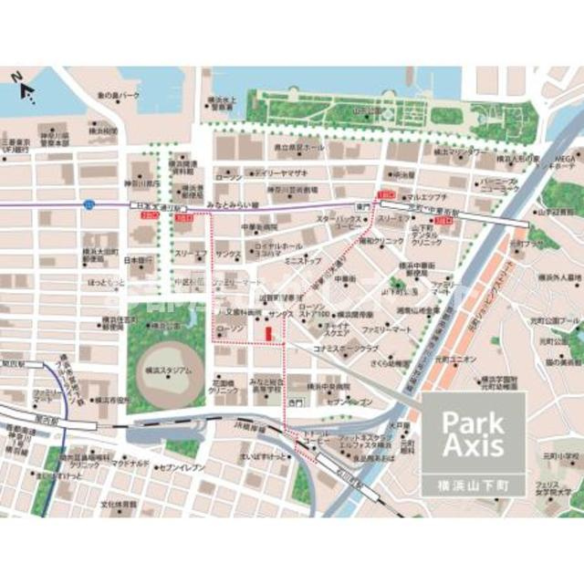 パークアクシス横浜山下町【おとり物件なし】#学生・社会人にオススメ！初期費用分割払いOK！の地図