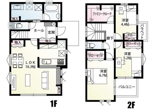 所沢市上新井5丁目　全6棟　新築戸建の間取り