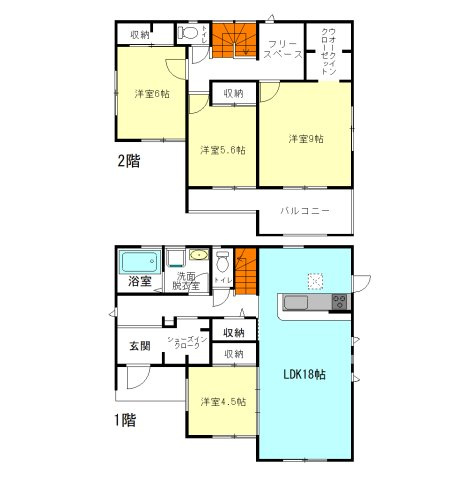 【間取り】 | フォーセール沼田市第5高橋場町ー① | 玄関には嬉しい大容量シューズインクローク完備！
納戸や書斎など用途多彩なフリースペース完備！