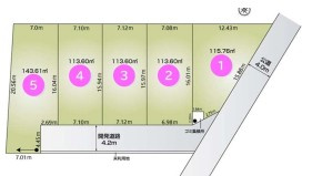 川越市砂新田5丁目　全5棟　新築戸建の区画図