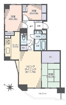 コープ野村月寒西の間取り