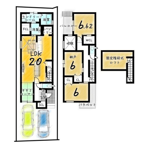 寺戸町山縄手　長期優良住宅プラン　条件付き土地の区画図