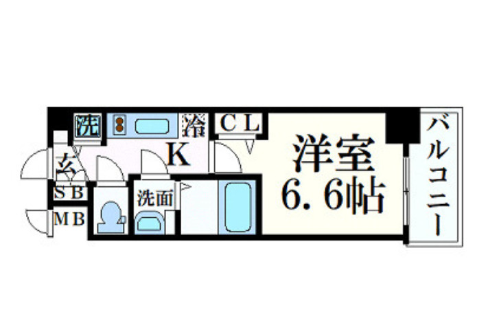 プレサンス心斎橋ブライトの間取り