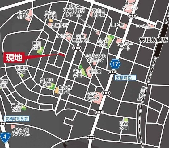 新築戸建・新築建売　郡山市安積町長久保三丁目　安積第三小・安積第二中の地図