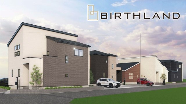 新築戸建・新築建売　郡山市安積町長久保三丁目　安積第三小・安積第二中の外観パース